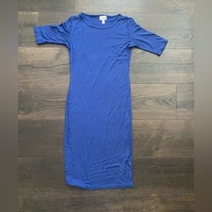 Lularoe vibrant blue Quarter Sleeve layering Dress size xxs